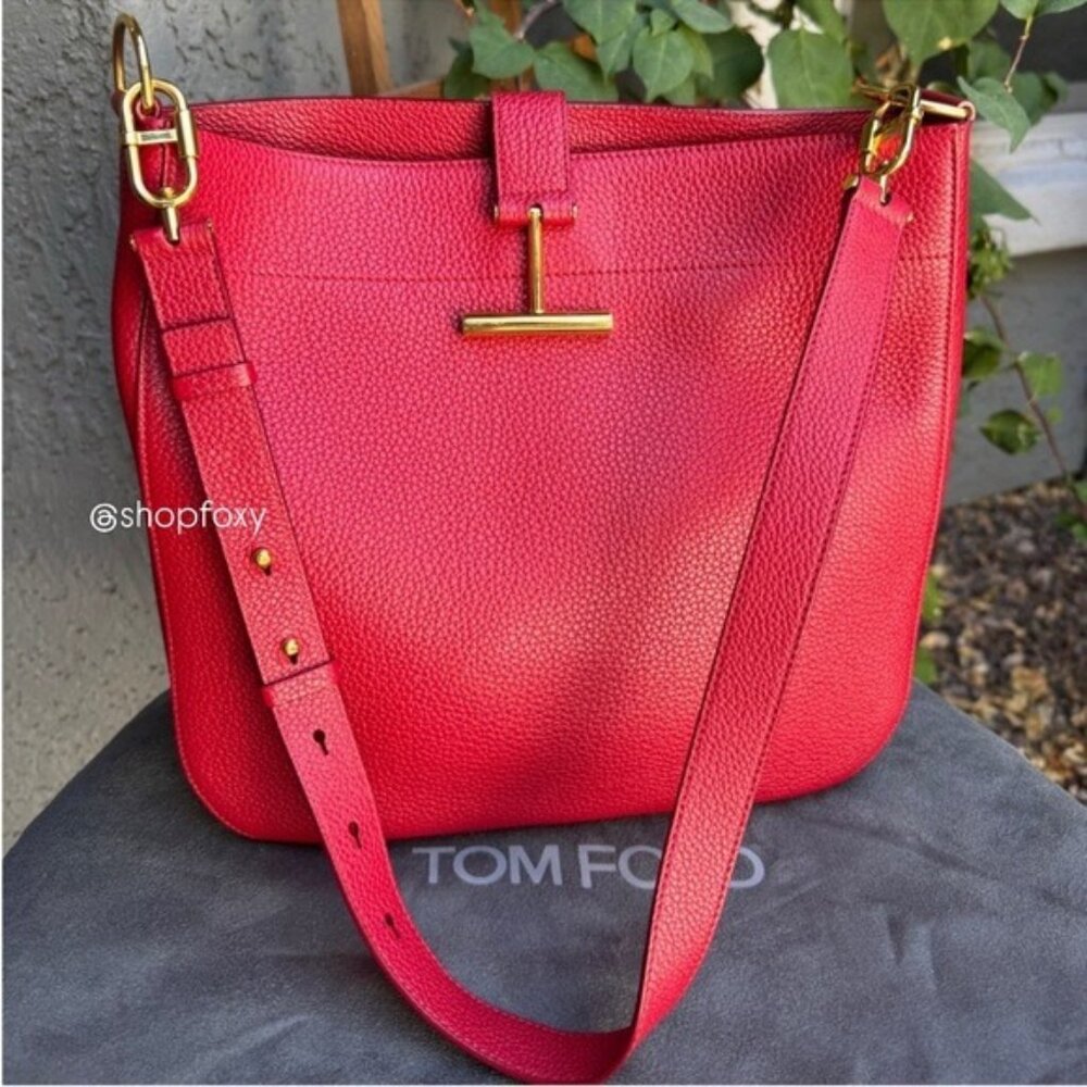 Tom Ford Grained Leather Tara Hobo Bag